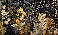 Gold and silver jungle outdoors pattern animal. AI generated Image by rawpixel.