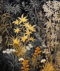 Gold and silver jungle pattern nature backgrounds. AI generated Image by rawpixel.