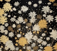 Gold and silver snow flakes nature pattern flower. AI generated Image by rawpixel.