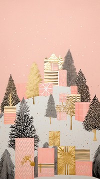 Gold silver pink christmas presents nature plant backgrounds. AI generated Image by rawpixel.