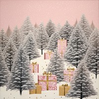 Gold silver pink christmas presents nature outdoors plant. AI generated Image by rawpixel.