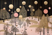 Gold silver pink cristmas baubles nature art creativity. AI generated Image by rawpixel.