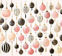 Gold silver pink cristmas baubles pattern art arrangement. AI generated Image by rawpixel.