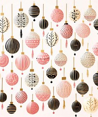 Gold silver pink cristmas baubles pattern celebration backgrounds. AI generated Image by rawpixel.