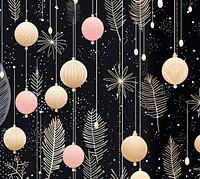 Gold silver pink cristmas baubles christmas pattern celebration. AI generated Image by rawpixel.