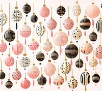 Gold silver pink cristmas baubles pattern arrangement celebration. AI generated Image by rawpixel.