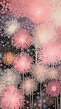 Gold silver pink fireworks abstract pattern nature. 