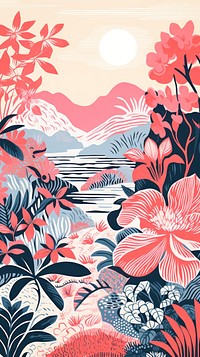 Gold silver pink tropical plants nature outdoors pattern. AI generated Image by rawpixel.