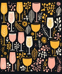 Gold pink silver champagne glass pattern art backgrounds blackboard. AI generated Image by rawpixel.