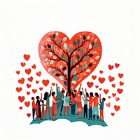Group of people holding a heart happiness drawing togetherness. AI generated Image by rawpixel.