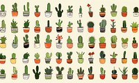 Group fo cactus plant line arrangement. AI generated Image by rawpixel.