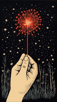 Hands holding sparklers fireworks sparks plant. AI generated Image by rawpixel.