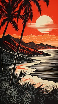 Hawaii nature outdoors painting. AI generated Image by rawpixel.