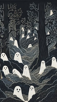 Japanese ghosts drawing sketch nature. AI generated Image by rawpixel.