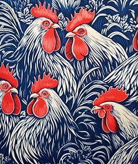 Roosters chicken poultry pattern. 