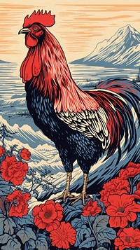 Roosters chicken poultry animal. 