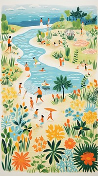 Summer party nature painting outdoors. AI generated Image by rawpixel.