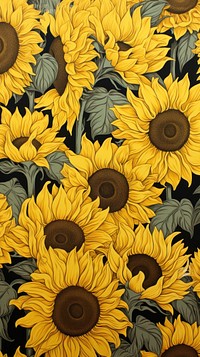 Sunflower field nature plant inflorescence. AI generated Image by rawpixel.