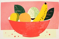 Fruit bowl art painting banana. AI generated Image by rawpixel.