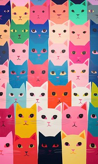 Group of cats art backgrounds pattern. 