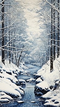 Snowing nature outdoors woodland. AI generated Image by rawpixel.