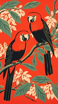 Tropica forrest parrots pattern animal nature. AI generated Image by rawpixel.