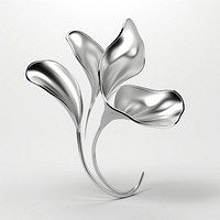 A flower symbol silver jewelry metal. AI generated Image by rawpixel.