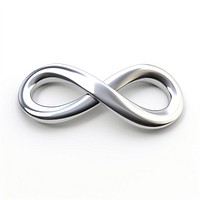 An infinity symbol silver metal white background. AI generated Image by rawpixel.