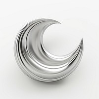A moon icon silver shape metal. AI generated Image by rawpixel.