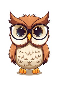 Owl wearing glasses cartoon animal bird. AI generated Image by rawpixel.