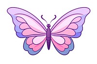 Butterfly cartoon purple white background. AI generated Image by rawpixel.