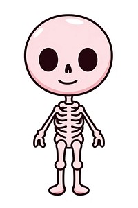 Skeleton cartoon white background representation. AI generated Image by rawpixel.