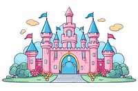 Palace architecture building cartoon. AI generated Image by rawpixel.