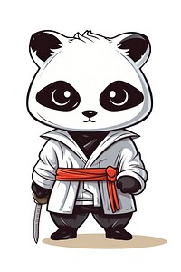 Panda samurai cartoon cute representation. AI generated Image by rawpixel.