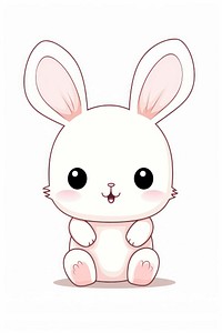 Rabbit outline cartoon animal. AI generated Image by rawpixel.