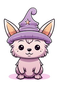 Witch dog cartoon drawing cute. AI generated Image by rawpixel.