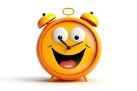 Clock cartoon face white background. AI generated Image by rawpixel.