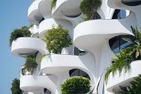 The white facade of a building architecture plant city.