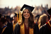 Graduated from university Celebration celebration graduation smile. AI generated Image by rawpixel.