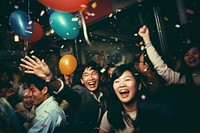 Party with champang Celebration celebration balloon motion. AI generated Image by rawpixel.