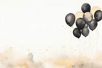 Black balloons watercolor background celebration anniversary outdoors. AI generated Image by rawpixel.