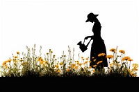 Gardening silhouette outdoors nature. 