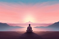 A man sitting and doing yoga spirituality silhouette outdoors. AI generated Image by rawpixel.