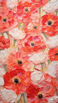 Poppy flower pattern art painting. AI generated Image by rawpixel.