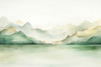 Lake and mountain painting nature backgrounds. 
