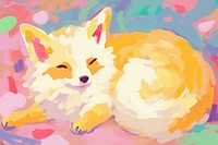 Fox painting backgrounds cartoon. AI generated Image by rawpixel.