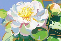 Flower painting blossom plant. AI generated Image by rawpixel.