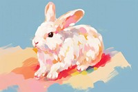 Rabbit painting cartoon rodent. AI generated Image by rawpixel.
