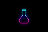 Volumetric flask icon neon light night. 