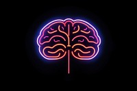 Brain icon neon illuminated tomography. AI generated Image by rawpixel.